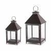 Top 10 ⭐ Black Metal & Glass Lantern Set, 11.75" & 16" by Melrose 🎁 -Melrose Shop D647311S 1