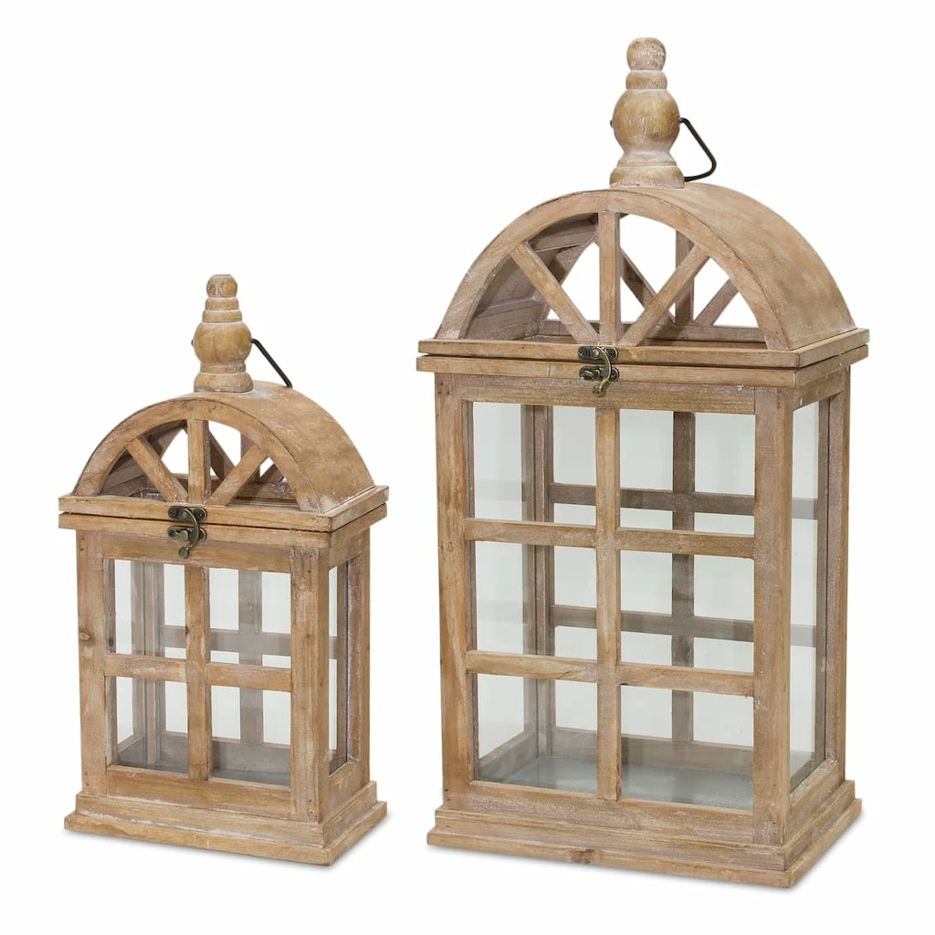 Budget β Whitewashed Wooden Lantern Set, 14.75" & 21.5" by Melrose π 3 Budget β Whitewashed Wooden Lantern Set, 14.75" & 21.5" by Melrose π