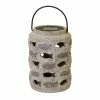 Promo 😍 9.5" Cement Solar Lantern by Melrose 🛒 -Melrose Shop D647321S 1