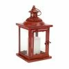 Outlet 👍 13" Rustic Red Metal & Glass Lantern by Melrose 👍 -Melrose Shop D647322S 1
