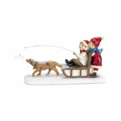 Coupon 🥰 10" Children On Sled Figurine by Melrose 🎁