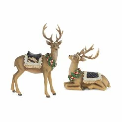 Coupon 🥰 Holiday Deer Figurine Set, 9.5" & 15.75" by Melrose 🎁