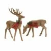 New 😀 Faux Wood Deer Figurine Set, 6.75" & 13.75" by Melrose 👍 -Melrose Shop D663191S 1