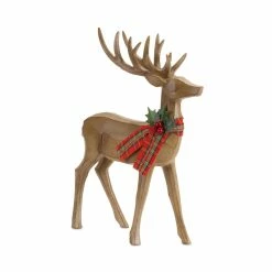 New 😀 Faux Wood Deer Figurine Set, 6.75" & 13.75" by Melrose 👍 -Melrose Shop D663191S 2