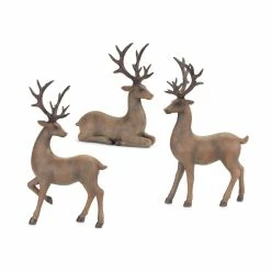 Best Sale 🔔 Natural Deer Figurine Set, 9", 13" & 13" by Melrose 😉