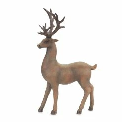 Best Sale 🔔 Natural Deer Figurine Set, 9", 13" & 13" by Melrose 😉 -Melrose Shop D663194S 3