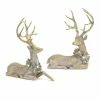 New 🥰 Gold Lounging Deer LED Figurine Set, 21" & 21.75" by Melrose 🤩 -Melrose Shop D663196S 1