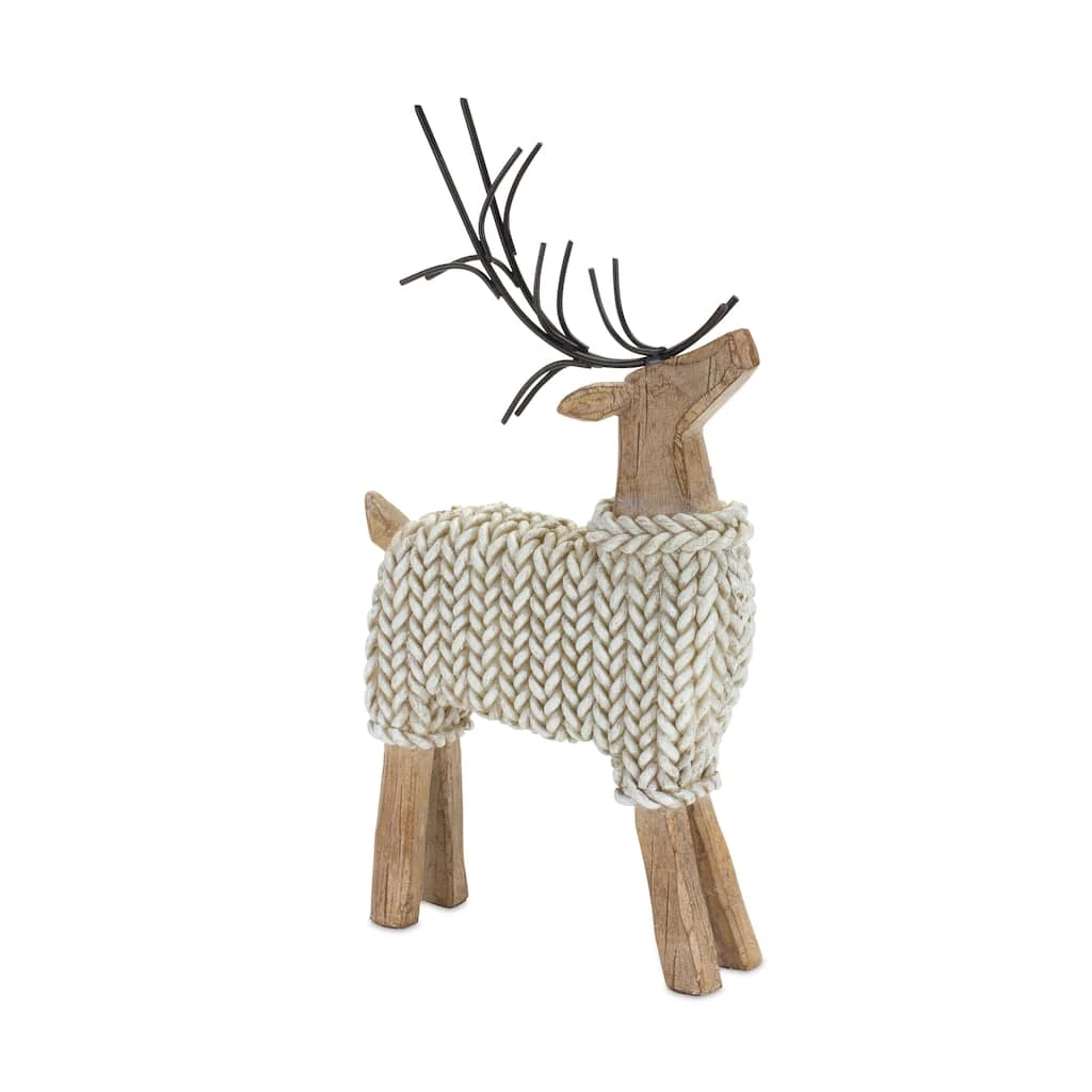 Wholesale π Deer with Sweater Figurine Set, 10.75" & 12" by Melrose π 4 Wholesale π Deer with Sweater Figurine Set, 10.75" & 12" by Melrose π - Image 2
