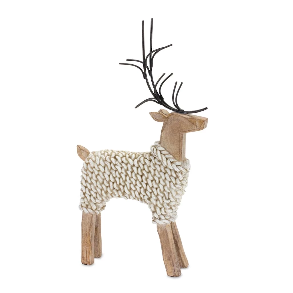 Wholesale π Deer with Sweater Figurine Set, 10.75" & 12" by Melrose π 5 Wholesale π Deer with Sweater Figurine Set, 10.75" & 12" by Melrose π - Image 3