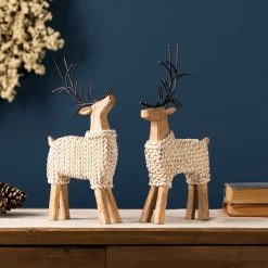 Wholesale π Deer with Sweater Figurine Set, 10.75" & 12" by Melrose π 9 Wholesale π Deer with Sweater Figurine Set, 10.75" & 12" by Melrose π -Melrose Shop D663198S 4