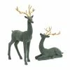Cheap ✨ Flocked Deer Figurine Set, 10" & 19" by Melrose 🎉 -Melrose Shop D663206S 1