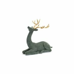Cheap ✨ Flocked Deer Figurine Set, 10" & 19" by Melrose 🎉 -Melrose Shop D663206S 3
