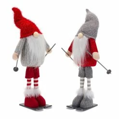 New 🤩 14.25" Skiing Gnome Figurine Set by Melrose 👏