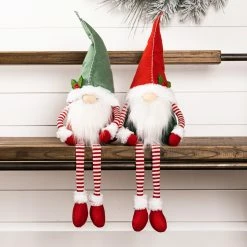 Buy 🤩 18" Holiday Gnome with Dangling Legs Plush Figurine Set by Melrose ✔️ -Melrose Shop D663214S 4