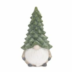 New 👏 11.25" Holiday Gnome with Tree Hat Terra Cotta Figurine Set by Melrose 🎁 -Melrose Shop D663217S 3