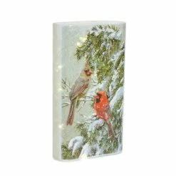 Flash Sale ✔️ 12.75" Cardinal Winter Scene LED Glass Luminary by Melrose 💯