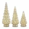 Brand new 😀 Silver LED Glass 🎁 Christmas Tree Set, 10", 13.25" & 15.5" by Melrose 👍 -Melrose Shop D663237S 1