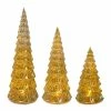 New 🤩 Gold LED Glass ❄ Christmas Tree Set, 7.5", 9" & 12" by Melrose 🔔 -Melrose Shop D663238S 1
