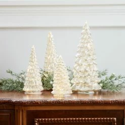 Brand new 🎁 LED Glass ❄ Christmas Tree Set, 6.5", 7.75", 10" & 12" by Melrose 🧨 -Melrose Shop D663240S 6