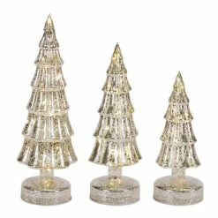 Flash Sale ❤️ Glass LED 🎄 Christmas Tree Set, 8.25", 11" & 13" by Melrose 💯