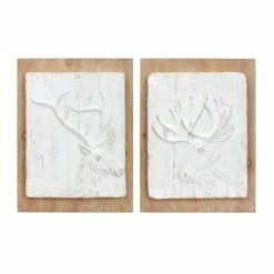 Discount ❤️ 16" Moose & Deer Plaque Set by Melrose 🔥