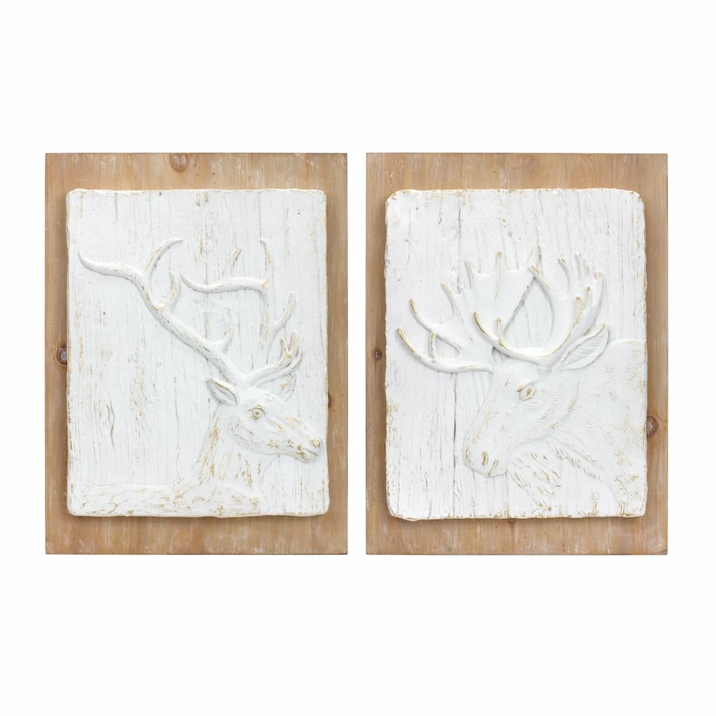 Discount β€οΈ 16" Moose & Deer Plaque Set by Melrose π₯ 3 Discount β€οΈ 16" Moose & Deer Plaque Set by Melrose π₯