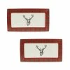Flash Sale ✨ 13.25" Plaid Deer Platters, 2ct. by Melrose 🔥 -Melrose Shop D663264S 10