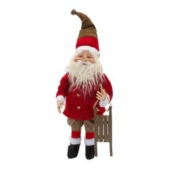 Promo 🥰 25.25" Ski & Sled Santa Figurine Set by Melrose 💯 -Melrose Shop D663276S 3