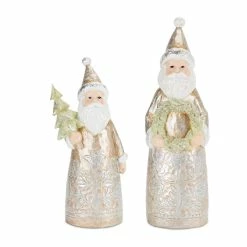 Discount 😍 Metallic Santa Figurine Set by Melrose 🎁