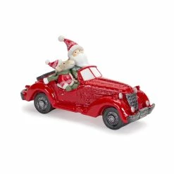 Coupon 🎁 5" Resin Santa & Moose In Car Figurine Set by Melrose 🎉