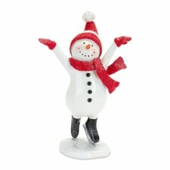Cheapest 🧨 Resin Snowman On Skates Figurine Set by Melrose 🤩 -Melrose Shop D663323S 3