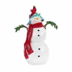 Budget ⭐ 13" Resin Snowman With Cardinals Figurine by Melrose 🔔