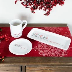 Coupon 😉 Three French Hens Platter Stoneware Set by Melrose 🔔 -Melrose Shop D663328S 3