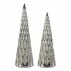 Hot Sale βοΈ Silver & White Glass Holiday Cone Tree Décor Set, 9.5" & 12" by Melrose β€οΈ 1 Hot Sale βοΈ Silver & White Glass Holiday Cone Tree Décor Set, 9.5" & 12" by Melrose β€οΈ -Melrose Shop D663335S 1