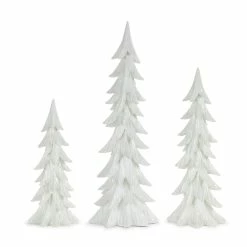 Best deal 🧨 White Sculpted Holiday Tree Décor Set, 14.75", 18.25" & 24" by Melrose ⭐