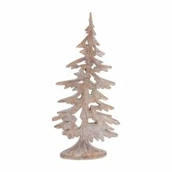 Promo 😀 Whitewashed Brown Cutout Holiday Tree Décor Set, 7.5", 10.25" & 13" by Melrose ✨ -Melrose Shop D663341S 3