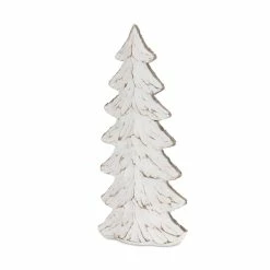 Best Pirce ⭐ Carved Whitewashed Holiday Tree Décor Set, 8.5", 11.75" & 14.5" by Melrose 🔔 -Melrose Shop D663343S 4